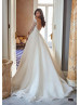 Beaded Long Sleeves Ivory Lace Organza Pretty Wedding Dress